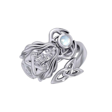 God Cernunnos Silver Ring with Gem TRI2295 - Jewelry
